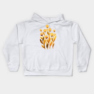 Simple watercolor flowers - autumn Kids Hoodie